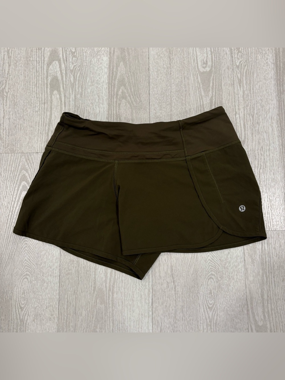 Lululemon Olive Green Speed Up / Hotty Hot Athletic Shorts